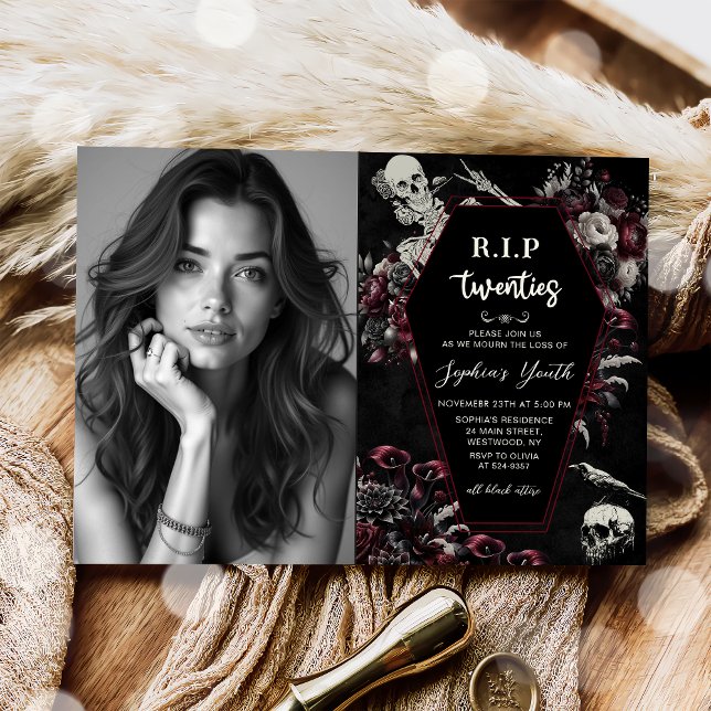 RIP Twenties Death to my Youth 30th Birthday Invitation (Creator Uploaded)