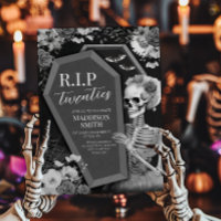 RIP Twenties Floral Skull Halloween Birthday