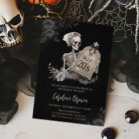 RIP Twenties Gothic Skull Birthday Invitation