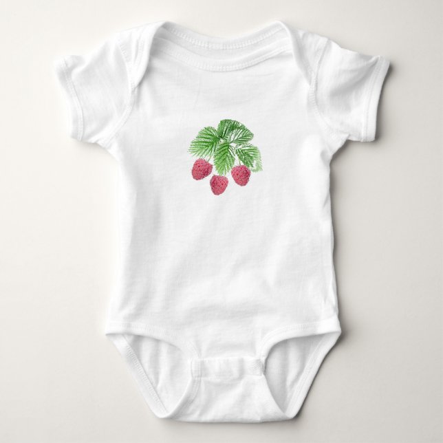 Ripe, berries, raspberries baby bodysuit (Front)
