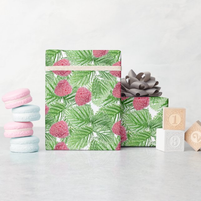 Ripe, berries, raspberries wrapping paper (Baby Shower)