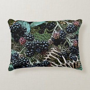 Ripe blackberries decorative cushion