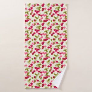 Ripe cherry bath towel