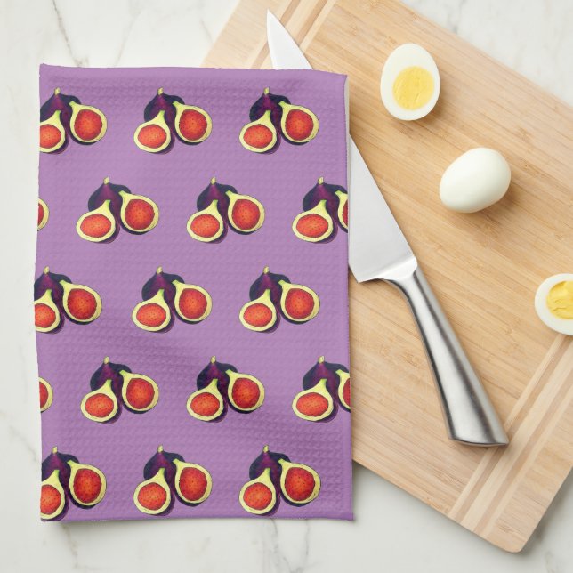 Ripe Fresh Summer Figs Fig Tree Food Cooking Tea Towel (Quarter Fold)