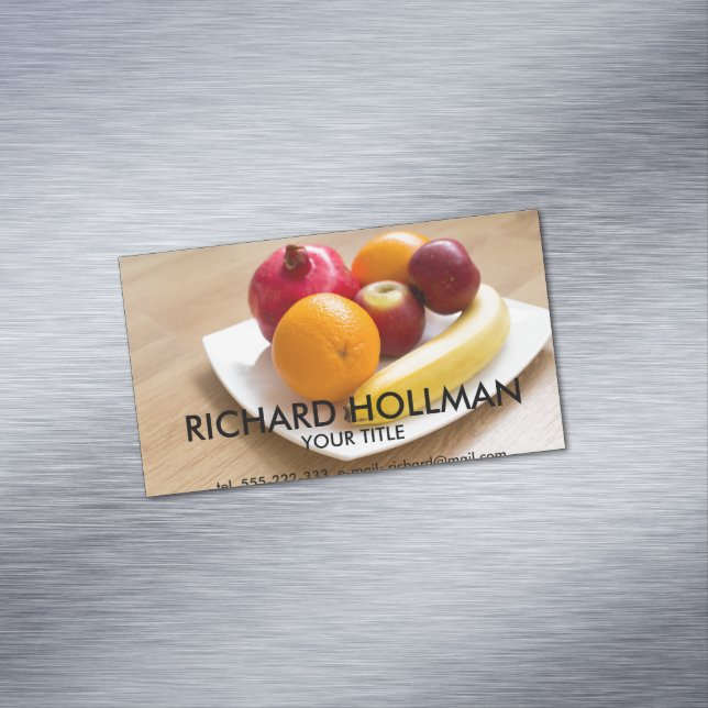 Ripe fruits magnetic business card (In Situ)