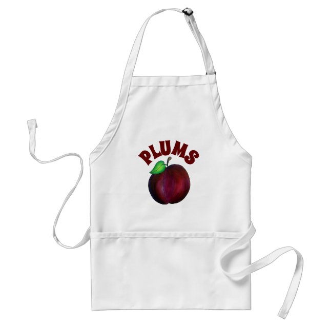 Ripe Juicy Summer Purple Plum Fruit Print Standard Apron (Front)