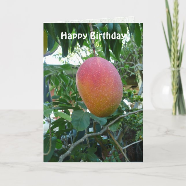 Ripe Mango Fruit Personalised Birthday Template (Front)