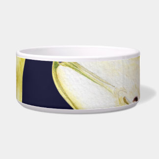 Ripe pear, black background, garden art