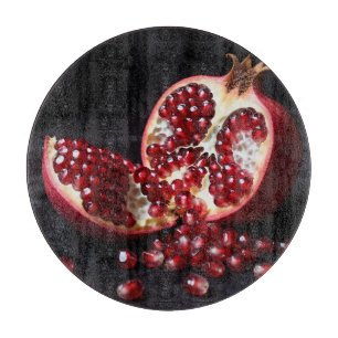 Ripe Pomegranate Seeds Juicy Fruit Dramatic  Cutting Board