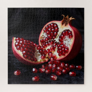Ripe Pomegranate Seeds Juicy Fruit Dramatic  Jigsaw Puzzle