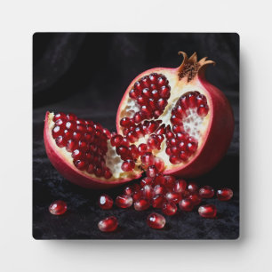 Ripe Pomegranate Seeds Juicy Fruit Dramatic  Plaque