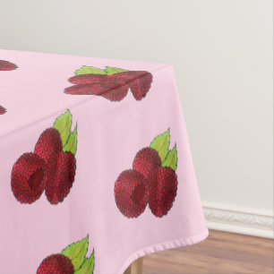 Ripe Raspberry Red Raspberries Berry Fruit Print Tablecloth