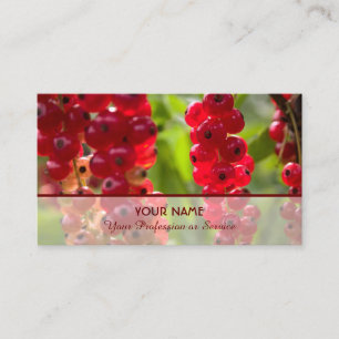 Ripe red fruity currant ensemble for farmers busin business card