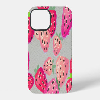 Ripe Strawberry Hand Drawn Texture iPhone 12 Case