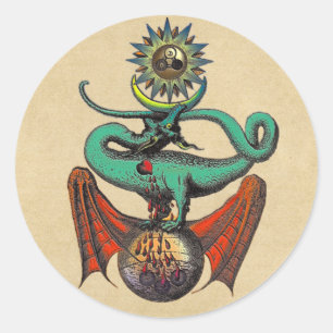 Ripley Scroll Alchemy Dragon Classic Round Sticker