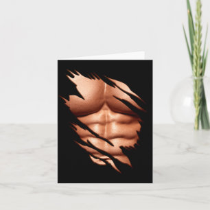 Ripped Abs Clic Funny Card
