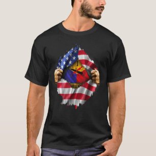 Ripped American Flag Hidden 1st Armoured Division T-Shirt