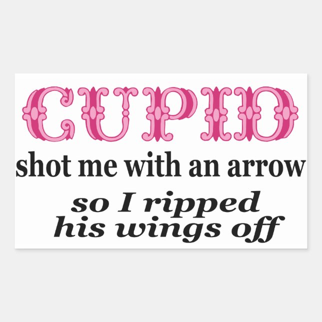 Ripped Cupids Wings Off Rectangular Sticker (Front)