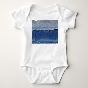 Ripped Denim Jeans Fabric Background Baby Bodysuit