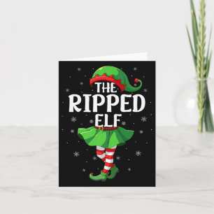 Ripped Elf Christmas Girls Women Elf Squad Xmas Fa Card