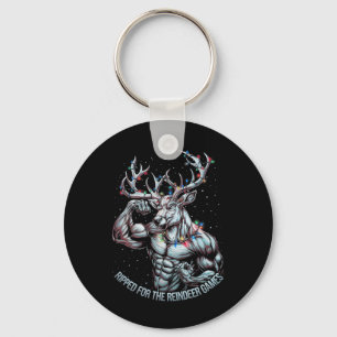 Ripped For The Games Funny Christmas Gym Workout R Key Ring