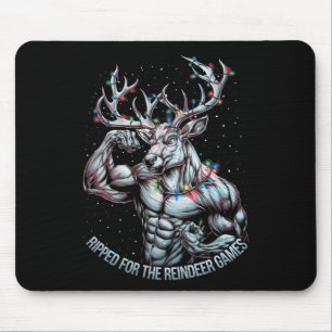 Ripped For The Games Funny Christmas Gym Workout R Mouse Pad