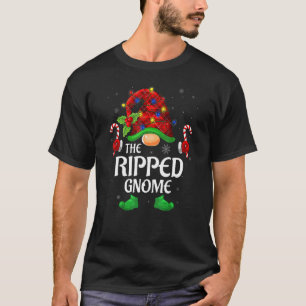 Ripped Gnome Buffalo Red Plaid Matching Family Chr T-Shirt