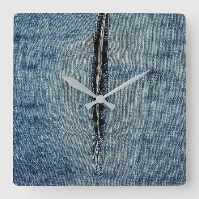 Ripped Jeans Square Wall Clock (Front)