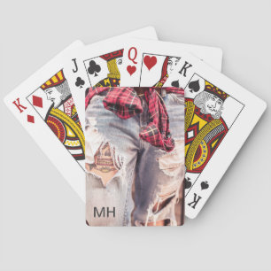 Ripped Jeans & Tattoo custom monogram card deck