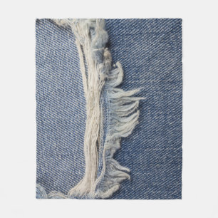 Ripped jeans texture, stylish background. fleece blanket