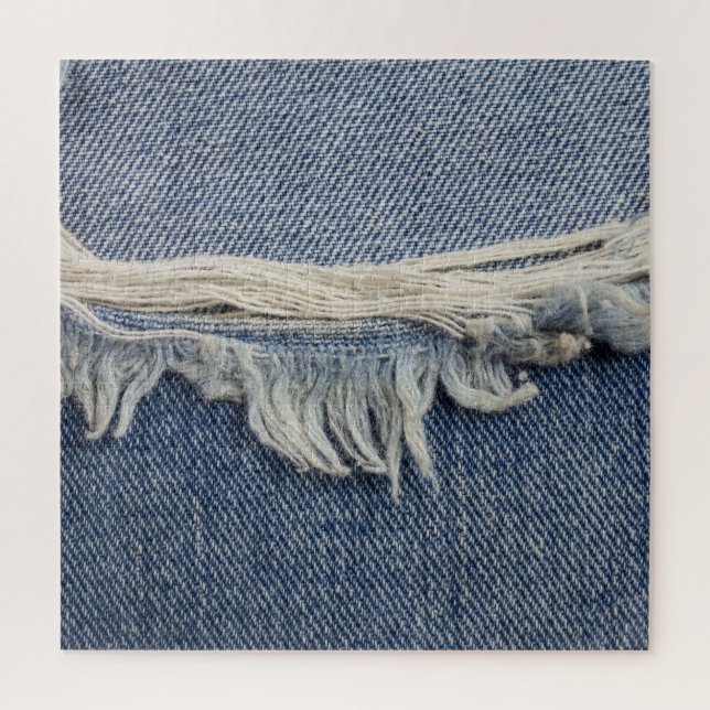 Ripped jeans texture, stylish background. jigsaw puzzle (Vertical)