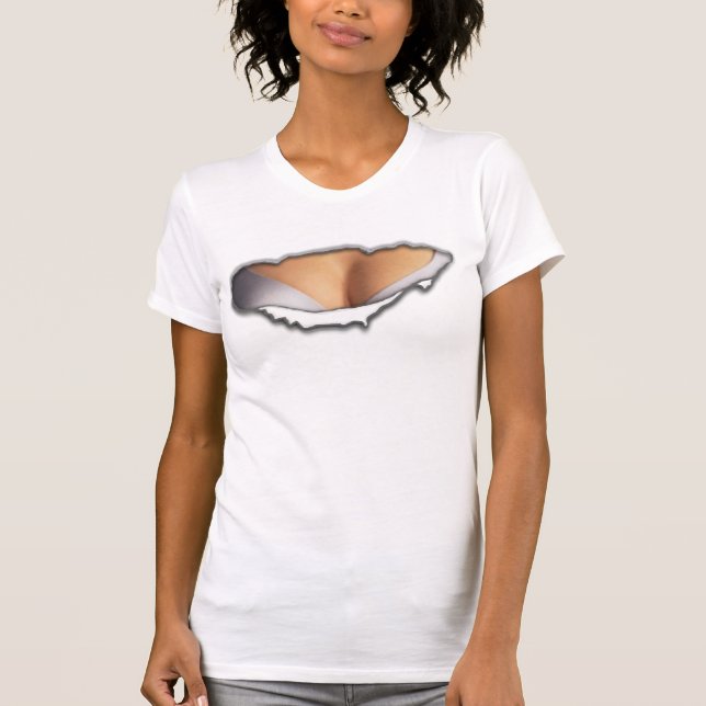 ripped open shirt, funny women's shirts (Front)