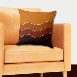 Ripped Orange & Black Stripes  Cushion