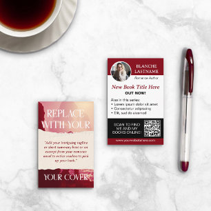 Ripped Paper Romance Author Book Release Marketing Business Card
