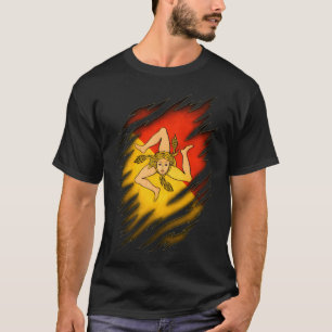 Ripped shirt design with Sicilian flag
