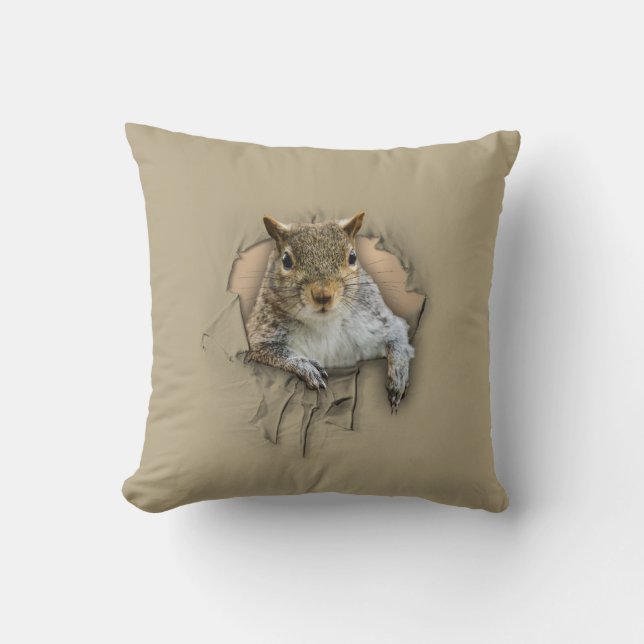 Ripped Shirt Squirrel Cushion (Front)