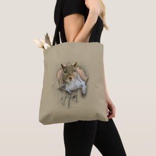Ripped Shirt Squirrel Tote Bag