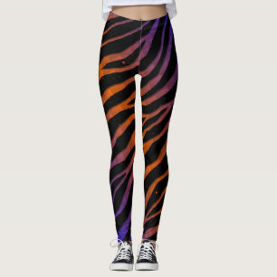 Ripped SpaceTime Stripes - Blue/Orange Leggings