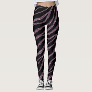 Ripped SpaceTime Stripes - Glitter Pink Leggings