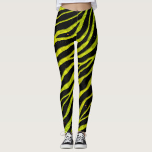 Ripped SpaceTime Stripes - Lime/Yellow Leggings