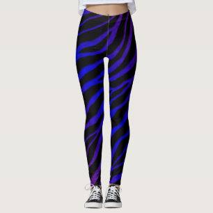 Ripped SpaceTime Stripes - Purple/Blue Leggings