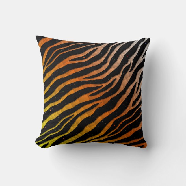 Ripped SpaceTime Stripes - Yellow/Orange/White Cushion (Front)