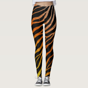 Ripped SpaceTime Stripes - Yellow/Orange/White Leggings