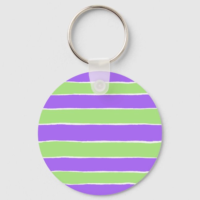 Ripped striped paper pattern key ring (Front)