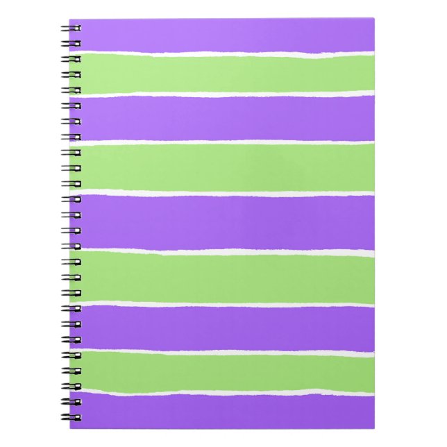 Ripped striped paper pattern spiral notebook (Front)