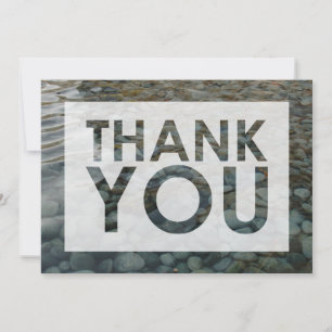 Ripped Water Smooth Stones Photo with Cutout Thank You Card