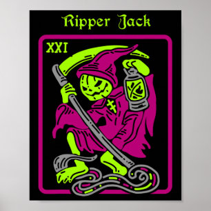 Ripper Jack Tarot Card Halloween Occult Decor Men 