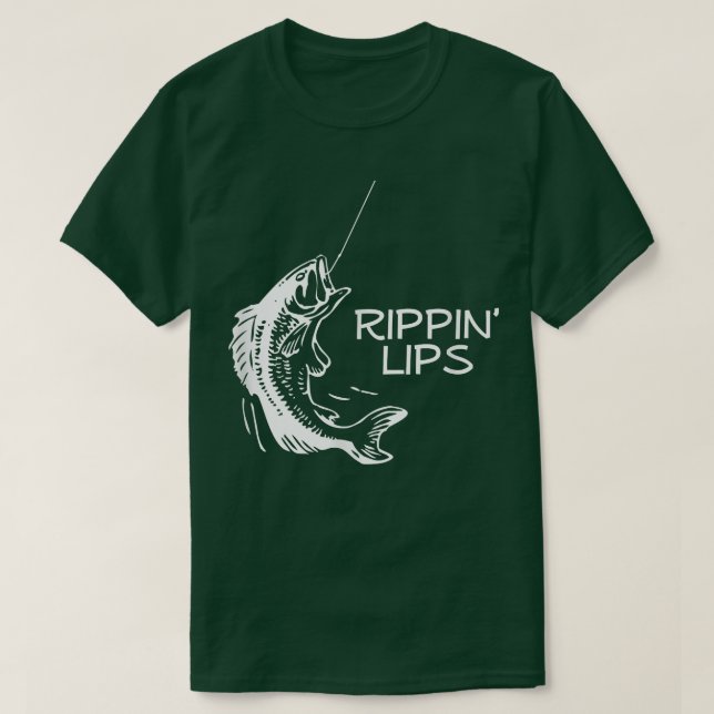 Rippin Lips humourous Fisherman Fish Catching  T-Shirt (Design Front)