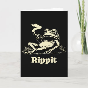 Rippit Frog Stoner Weed Smoker Funny  Card