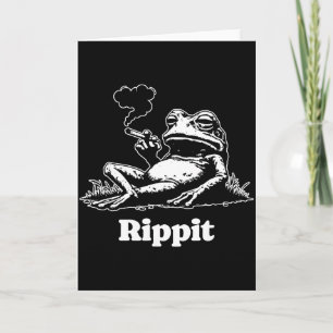 Rippit Frog Stoner Weed Smoker Funny  Card
